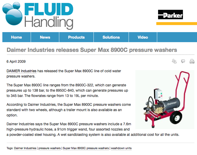 Super Max 8900C pressure washers
